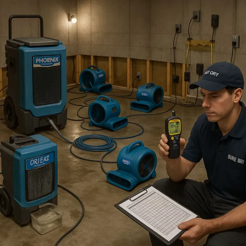 Structural Drying and Dehumidification process in Fruitville, FL